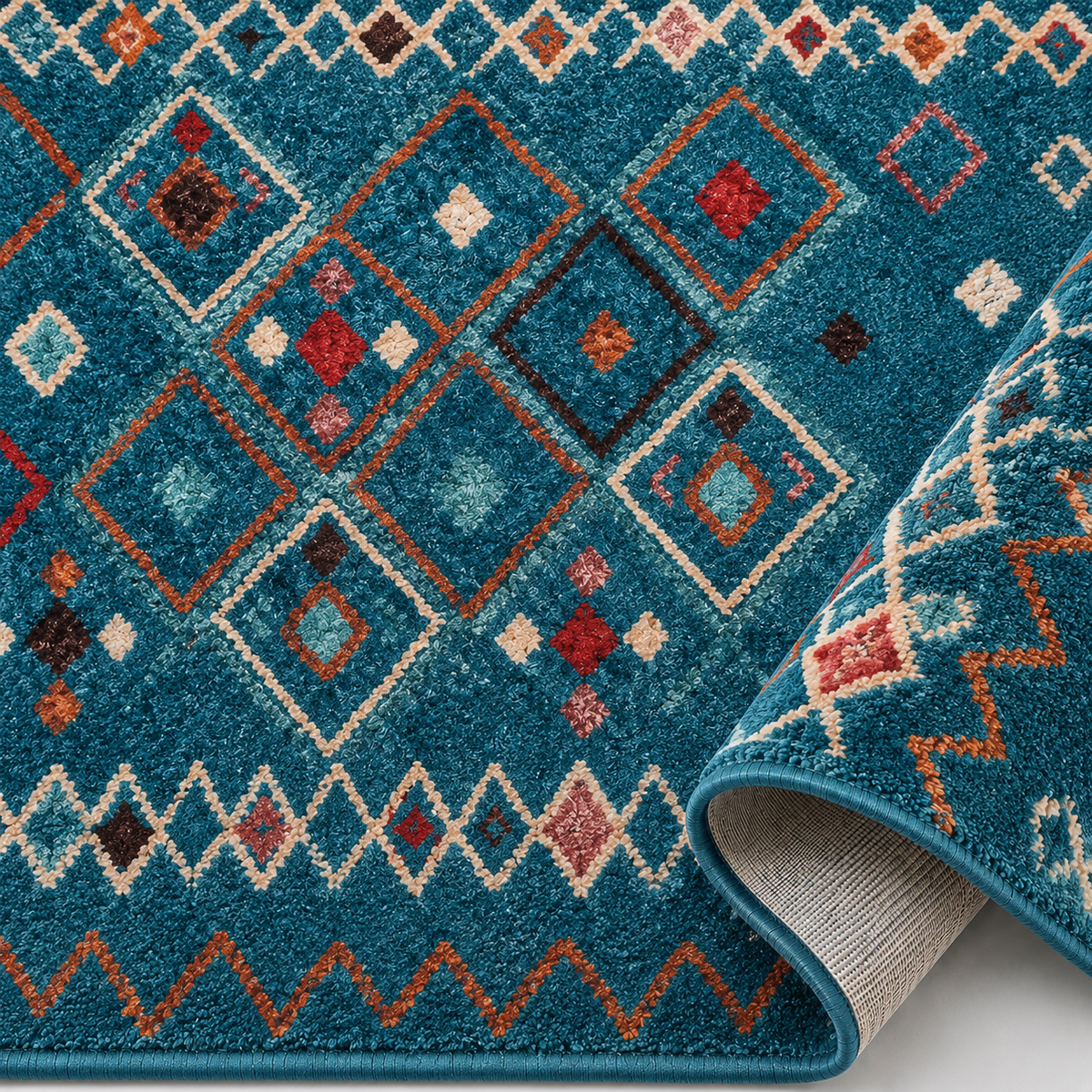 Tapis Berbère Bleu Multicolore - Massa