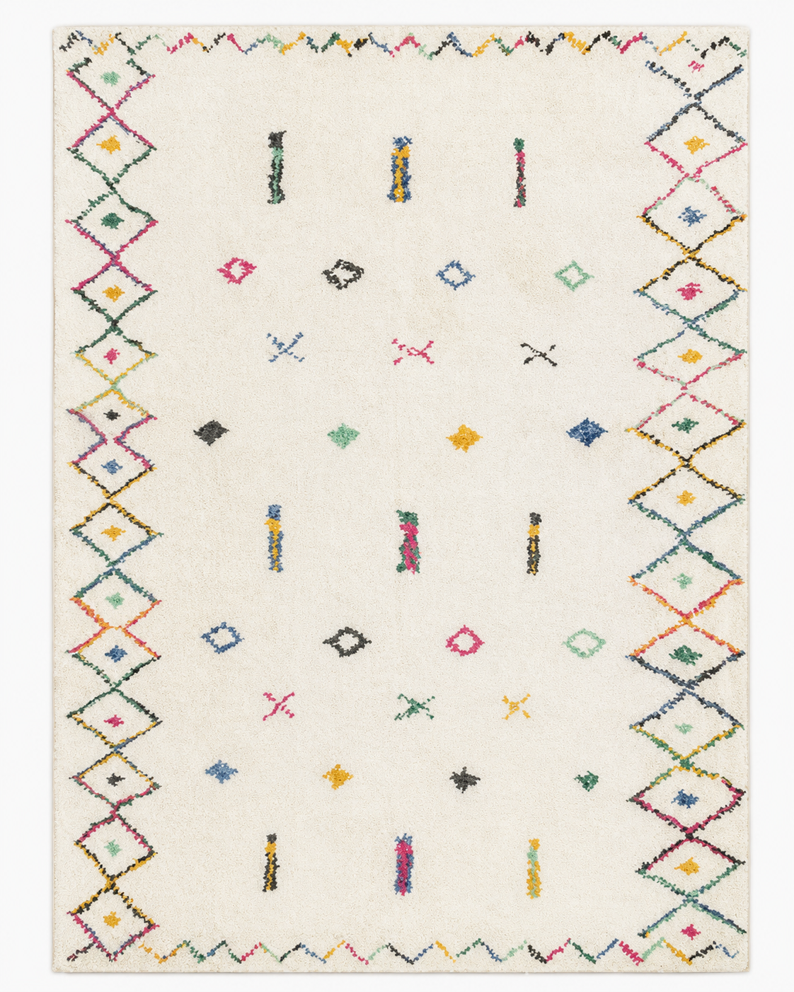 Tapis Berbère Crème Multicolore - Noura