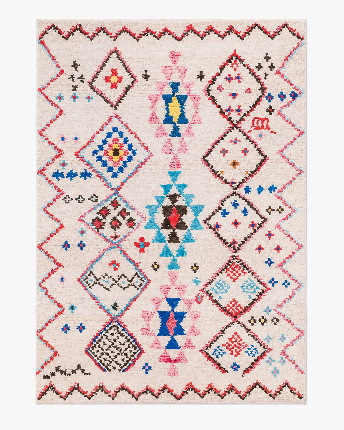 Tapis Berbère Crème Multicolore - Todra