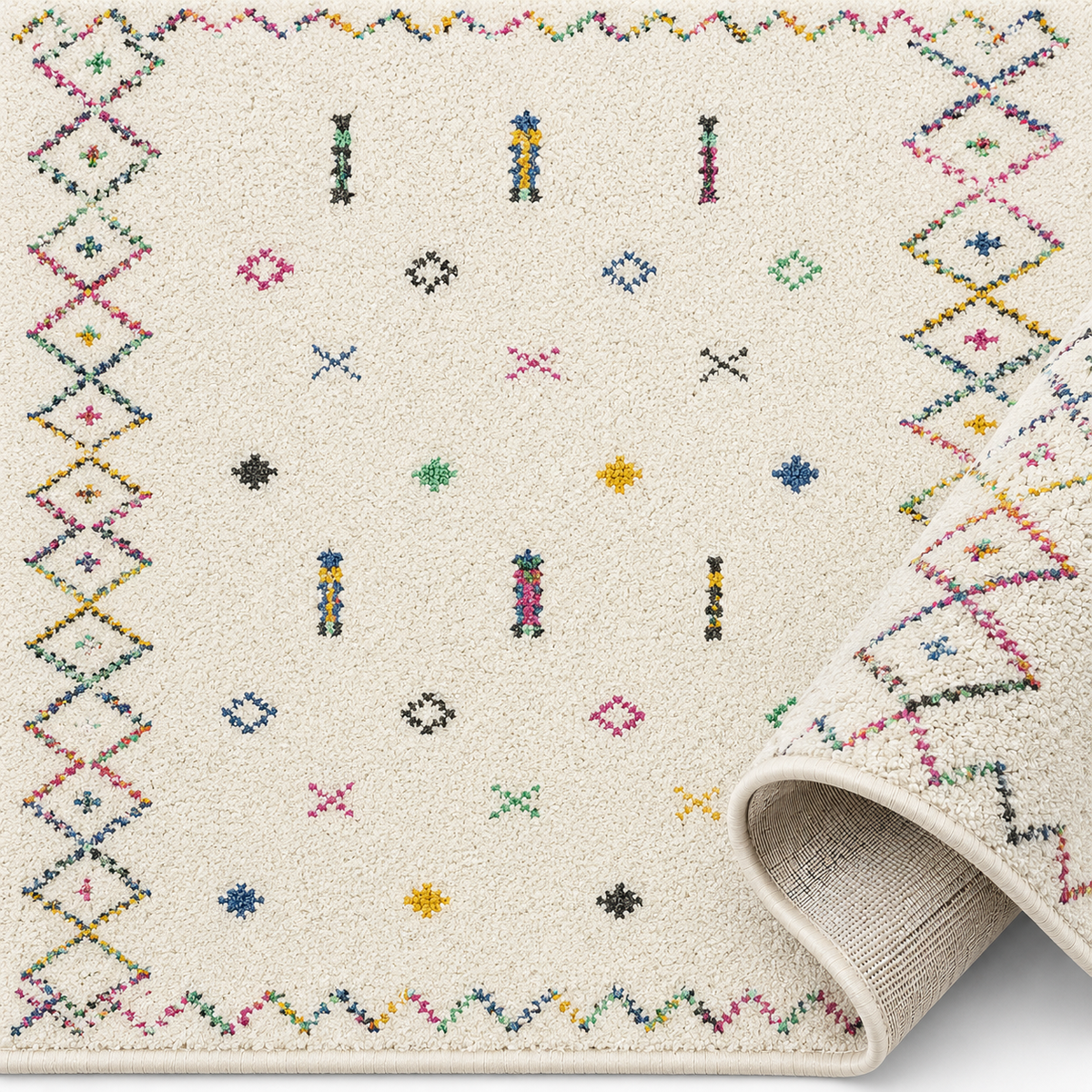 Tapis Berbère Crème Multicolore - Noura