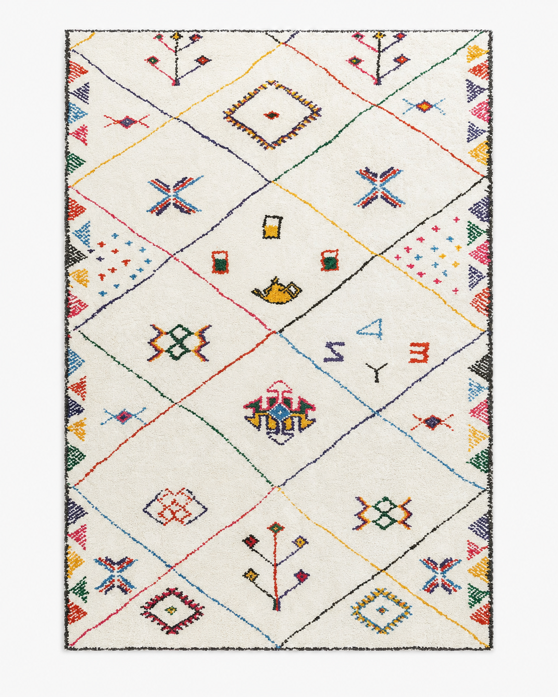 Tapis Berbère Crème Multicolore - Ysia