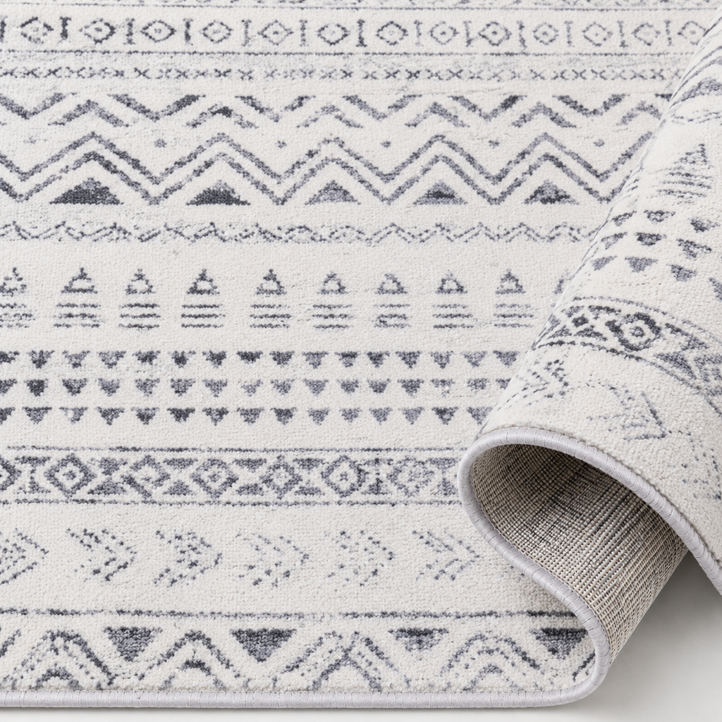 Tapis Berbère Crème et Gris - Elia