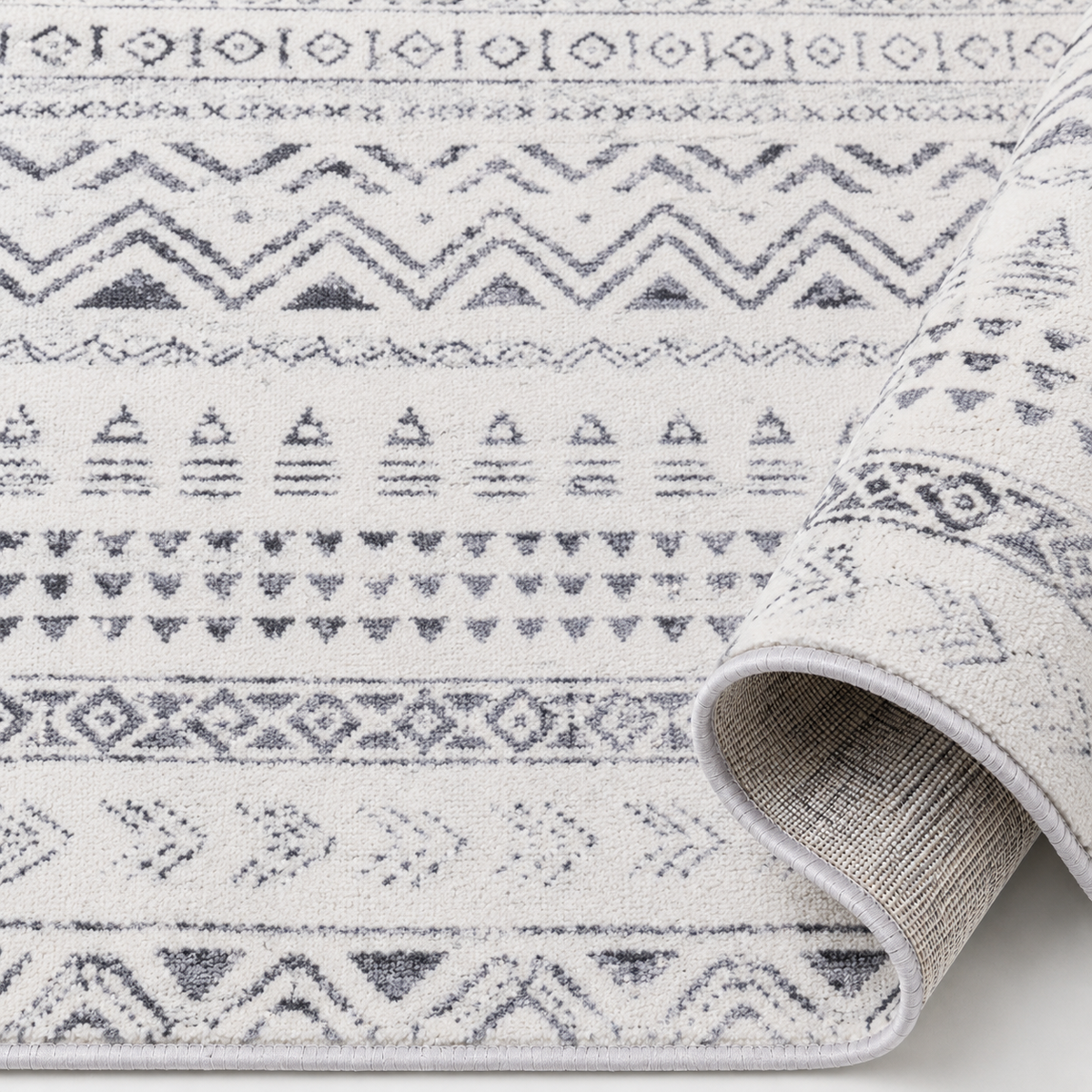 Tapis Berbère Crème et Gris - Elia