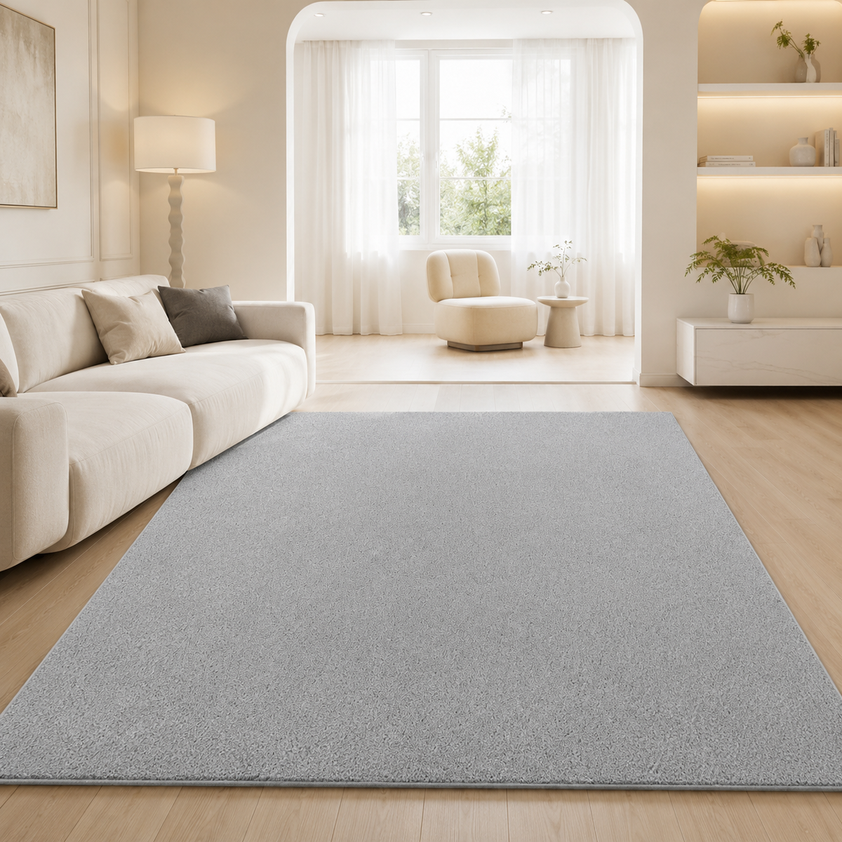Tapis Uni Gris Clair - Elio