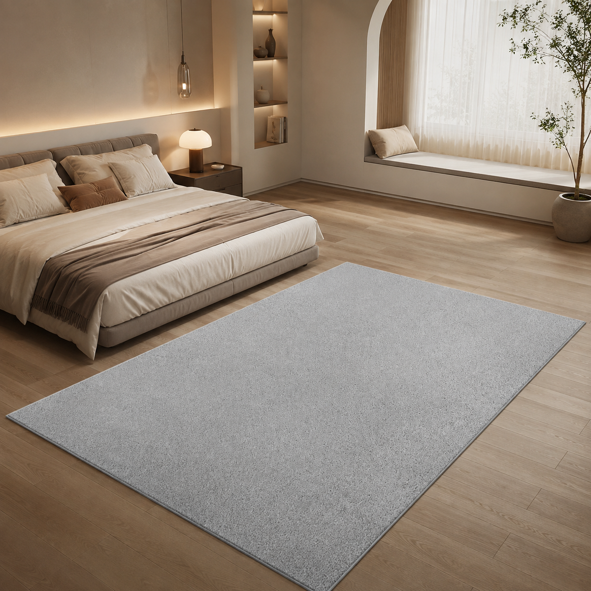 Tapis Uni Gris Clair - Elio