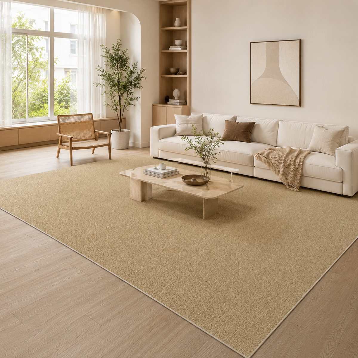 Tapis Uni Beige - Tao