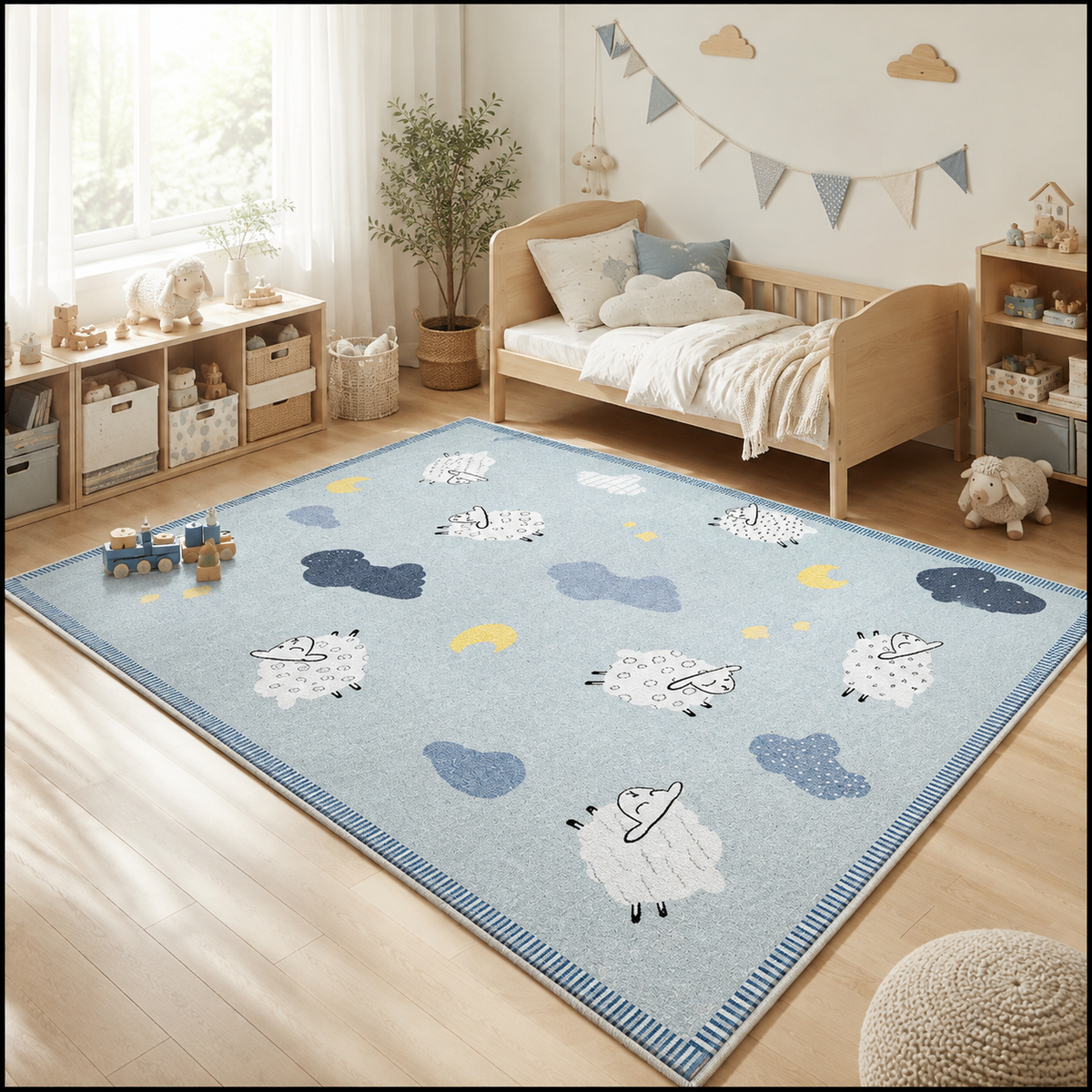 Tapis Enfant Bleu Ciel - Maloé