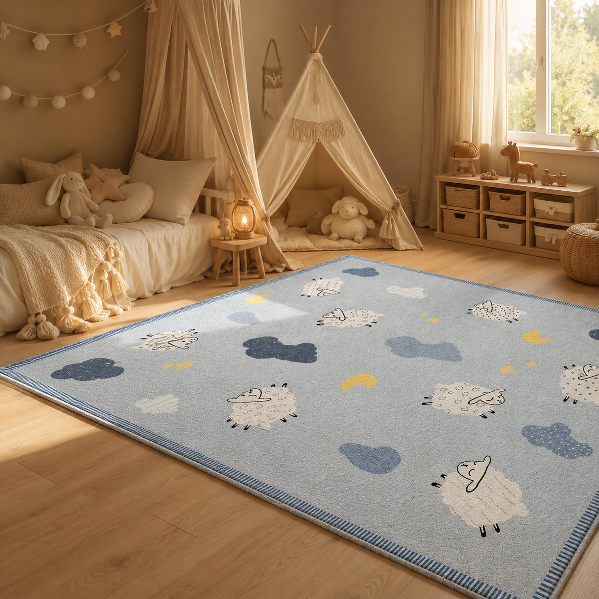 Tapis Enfant Bleu Ciel - Maloé