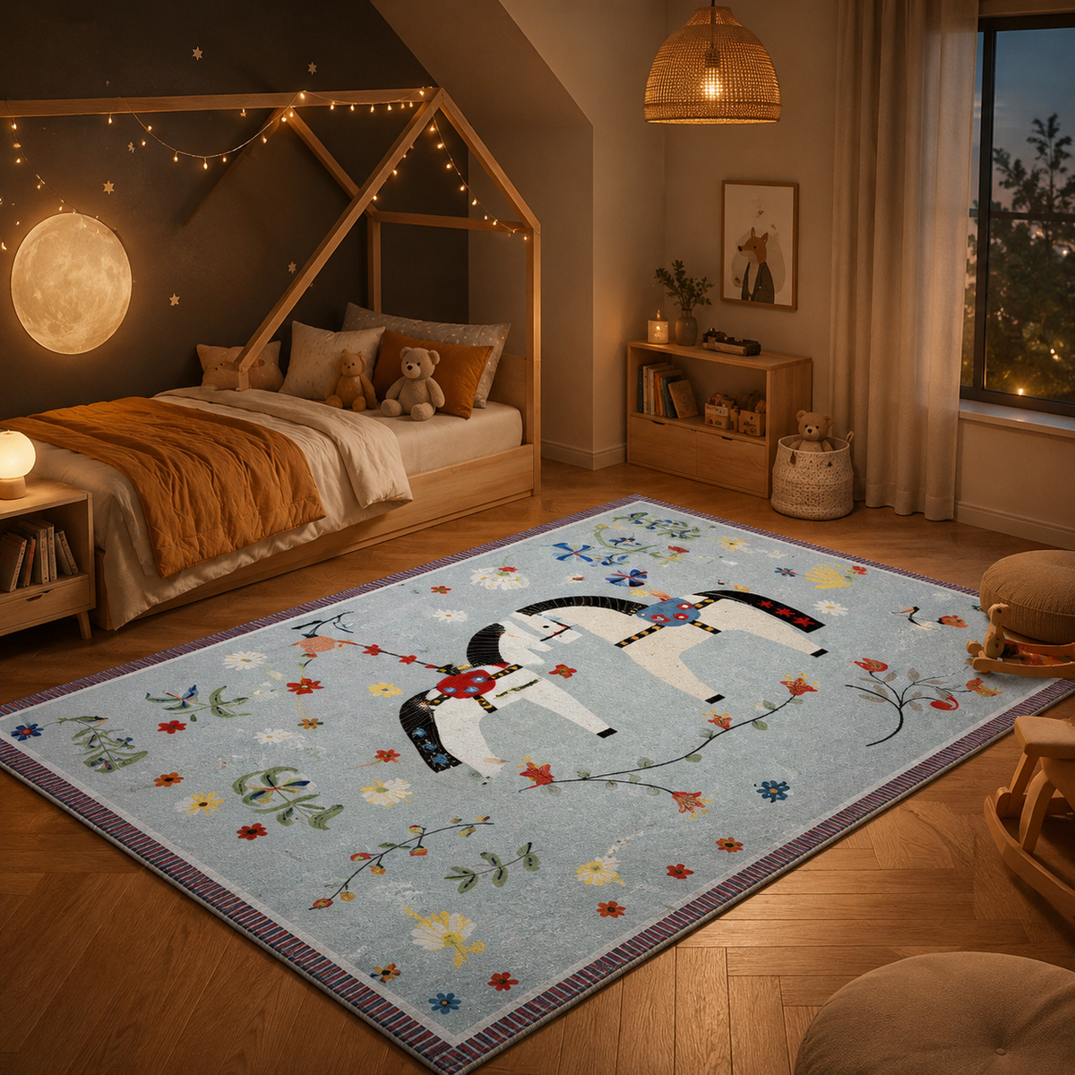 Tapis Enfant Bleu Ciel - Lila