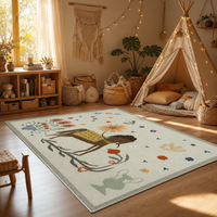 Tapis Enfant Crème et Vert - Yuki