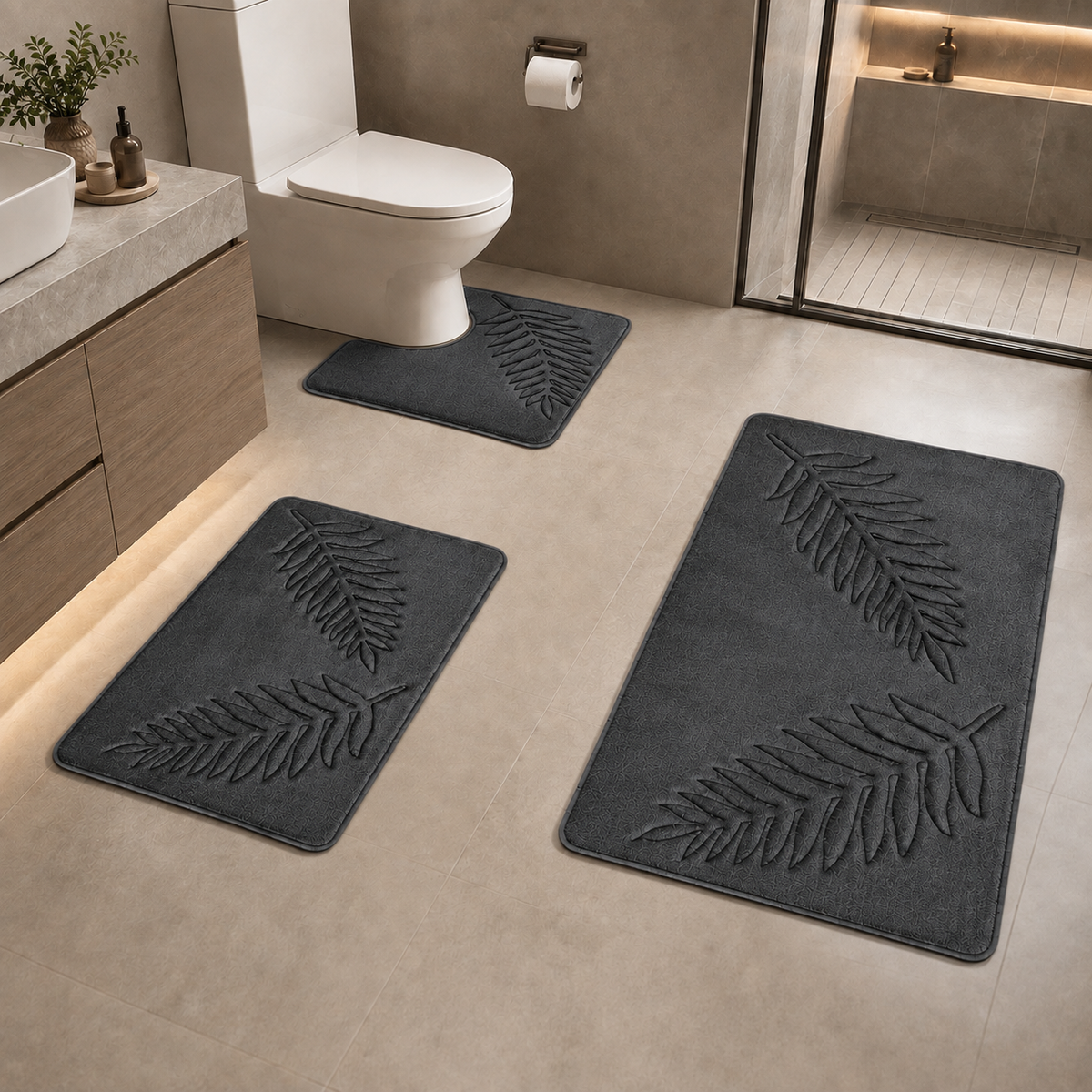 Ensemble de 3 Tapis de Bain - Sylva