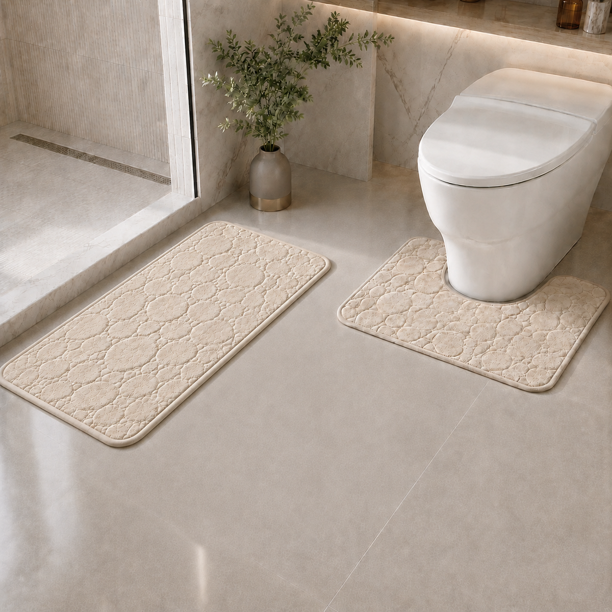 Ensemble Tapis de Bain - Corail