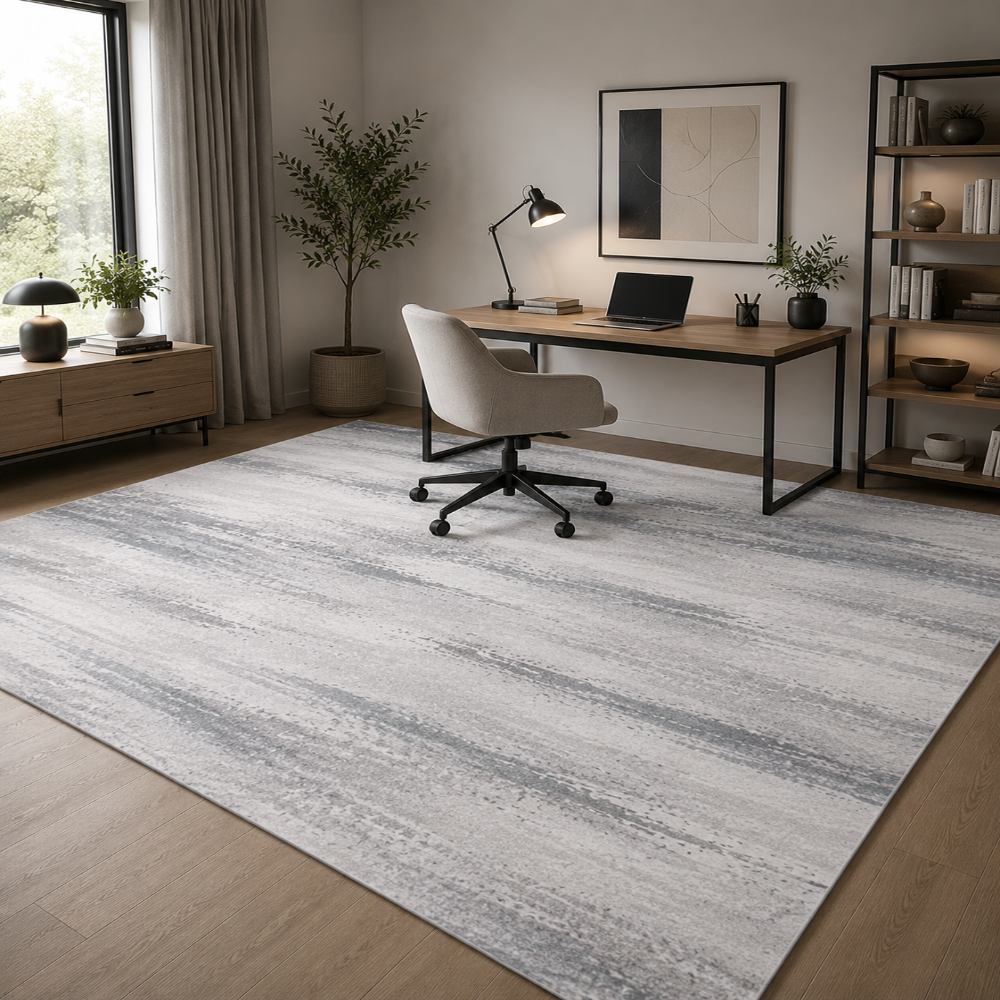 Tapis Moderne Design Gris Argenté - Lysandre