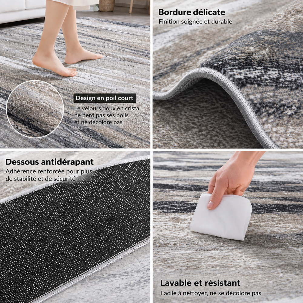 Tapis Moderne Design Gris Taupe - Néroli