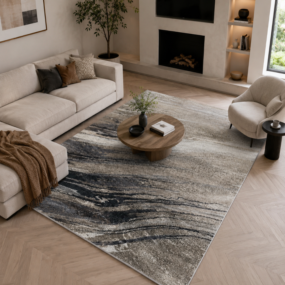 Tapis Moderne Design Gris Taupe - Néroli