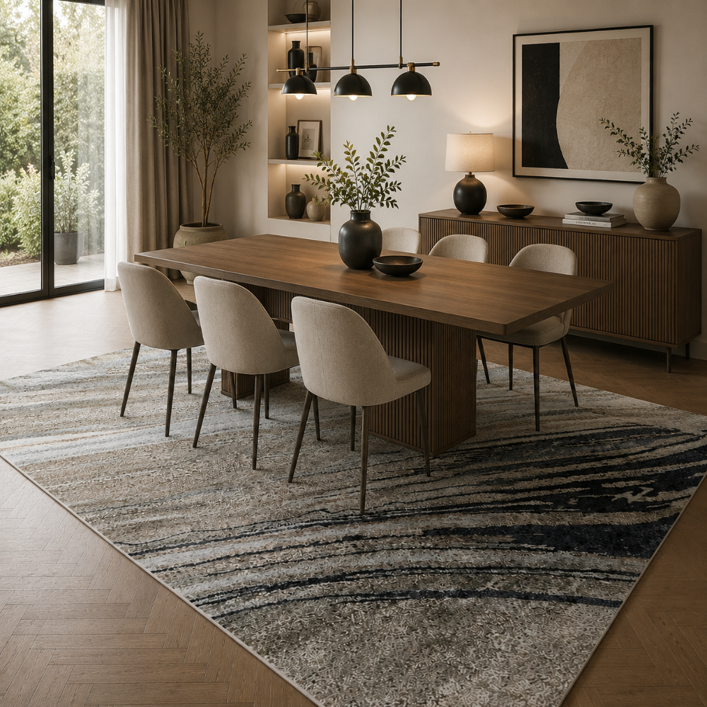 Tapis Moderne Design Gris Taupe - Néroli