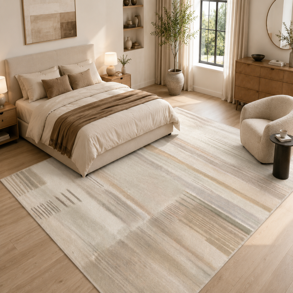 Tapis Moderne Design Beige Sable - Alya