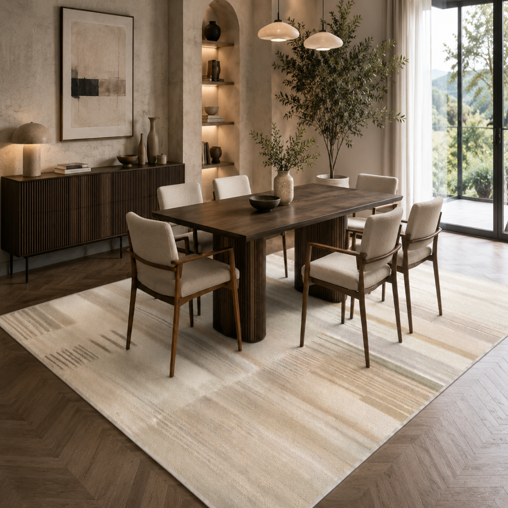 Tapis Moderne Design Beige Sable - Alya