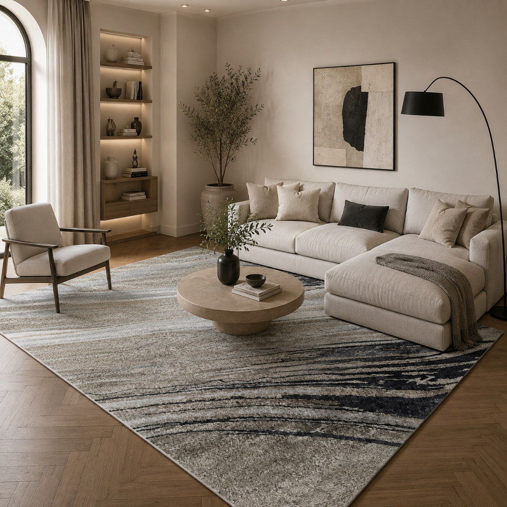 Tapis Moderne Design Gris Taupe - Néroli