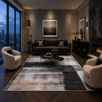 Tapis Moderne Design Anthracite et Taupe - Nova