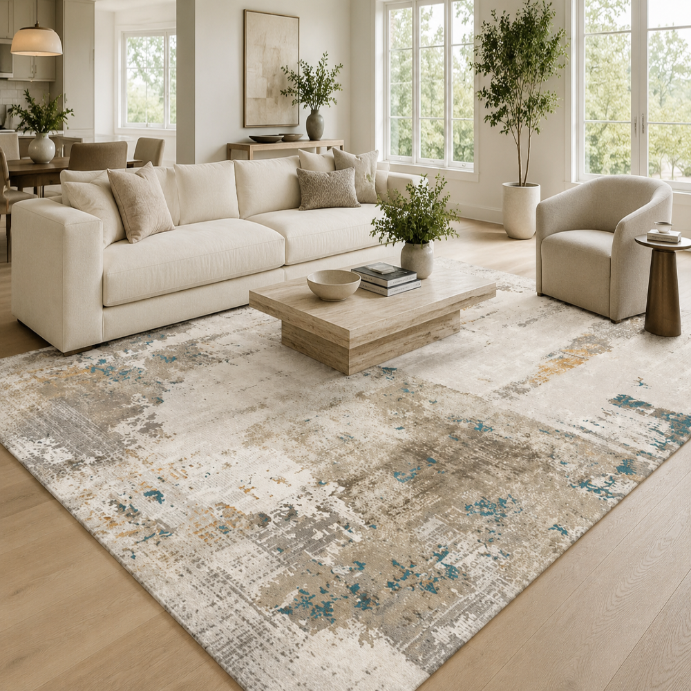 Tapis Moderne Design Beige et Taupe - Calista