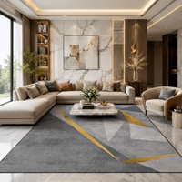 Tapis Géométrique Gris et Or - Aura