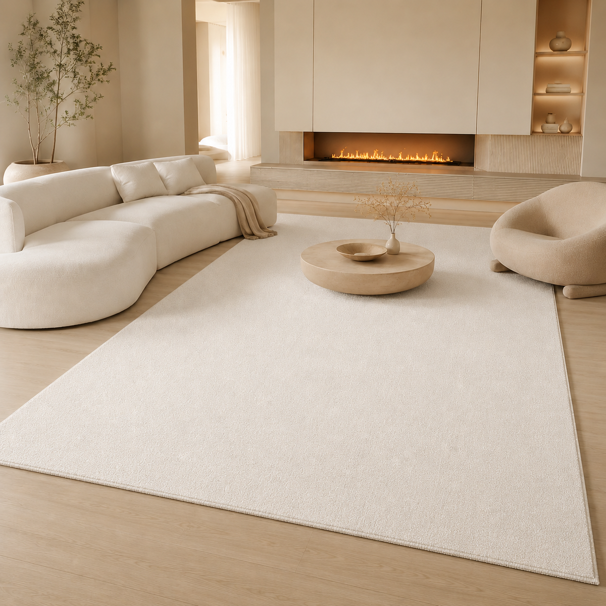 Tapis Uni Ivoire - Lys