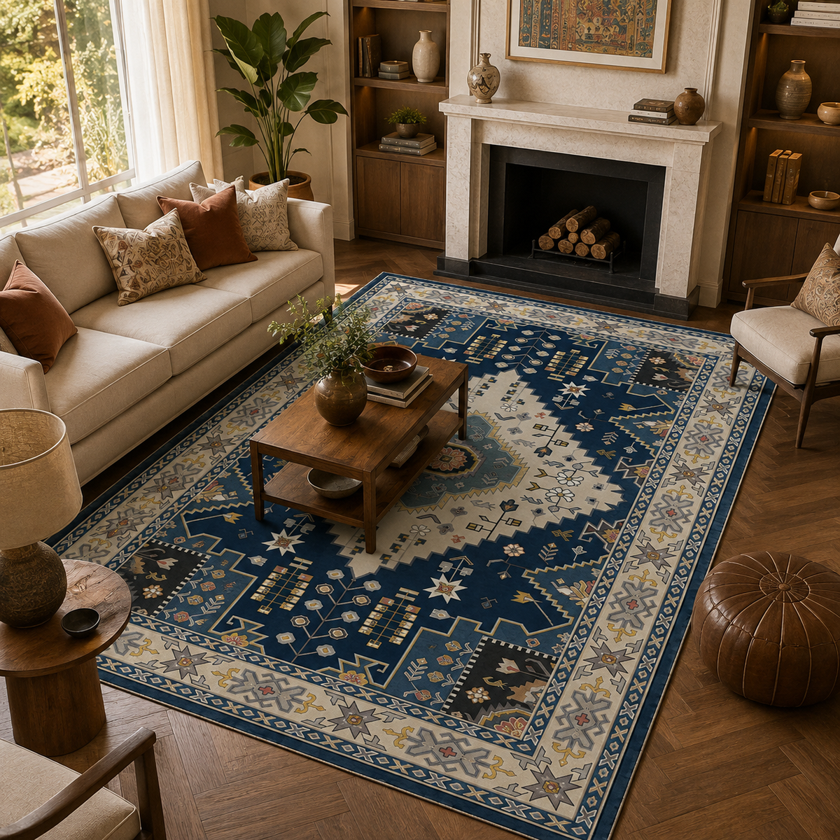Tapis Oriental Bleu - Nadir