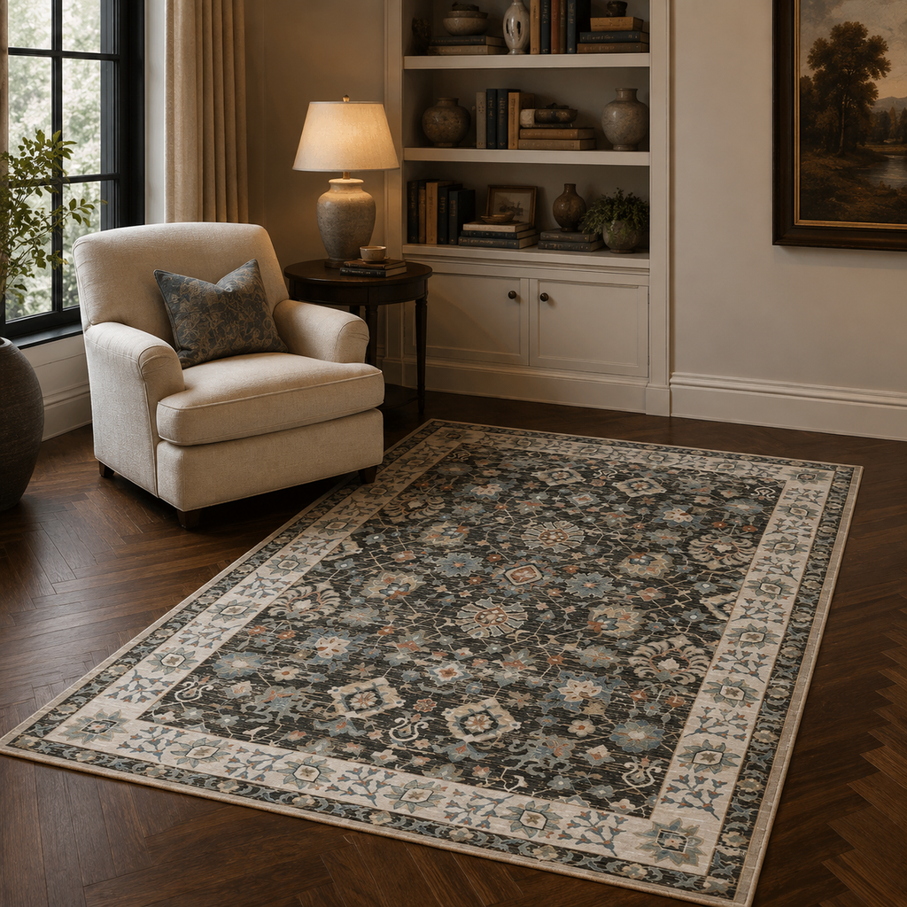 Tapis Oriental Gris et Beige - Samir