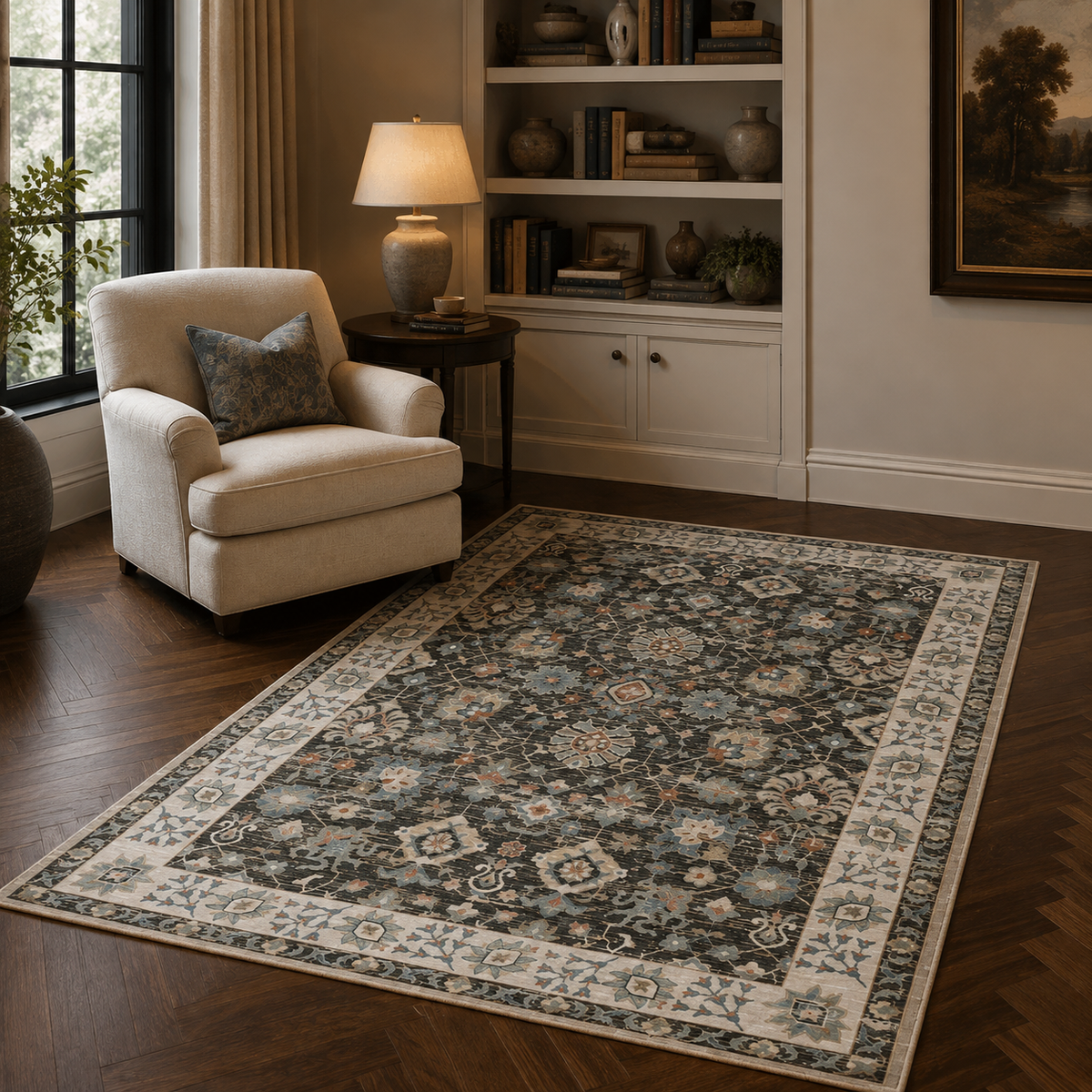 Tapis Oriental Gris et Beige - Samir