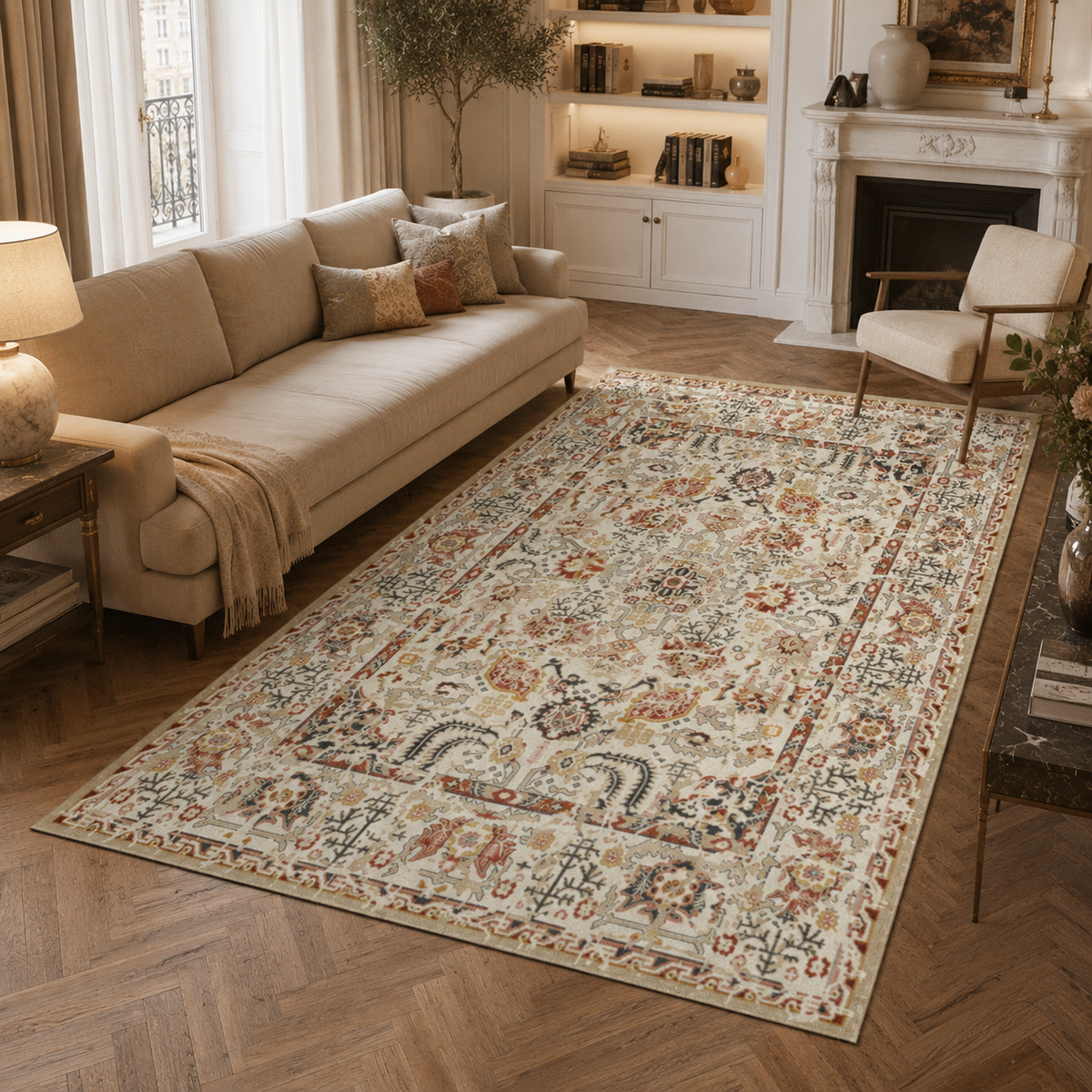 Tapis Oriental Crème - Nour