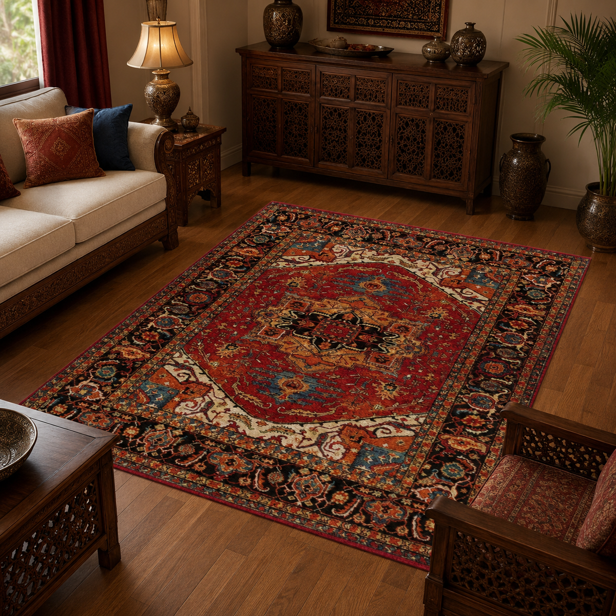 Tapis Oriental Rouge Terracotta - Rami