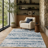 Tapis Berbère Ivoire et Bleu - Essa