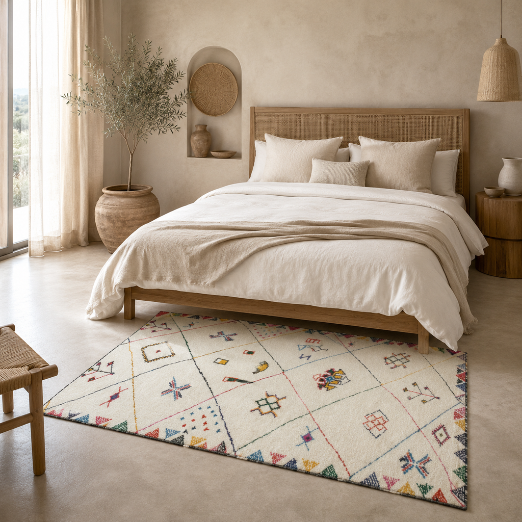 Tapis Berbère Crème Multicolore - Ysia