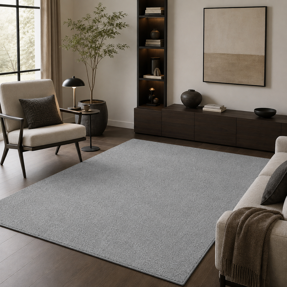 Tapis Uni Gris Clair - Elio