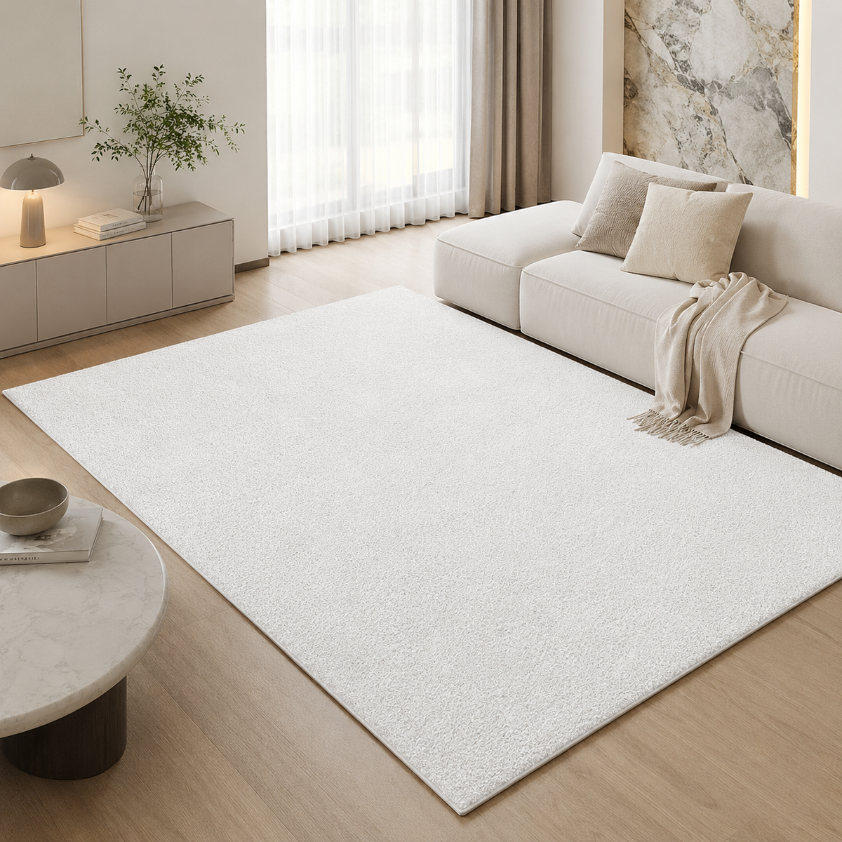 Tapis Uni Blanc - Milo
