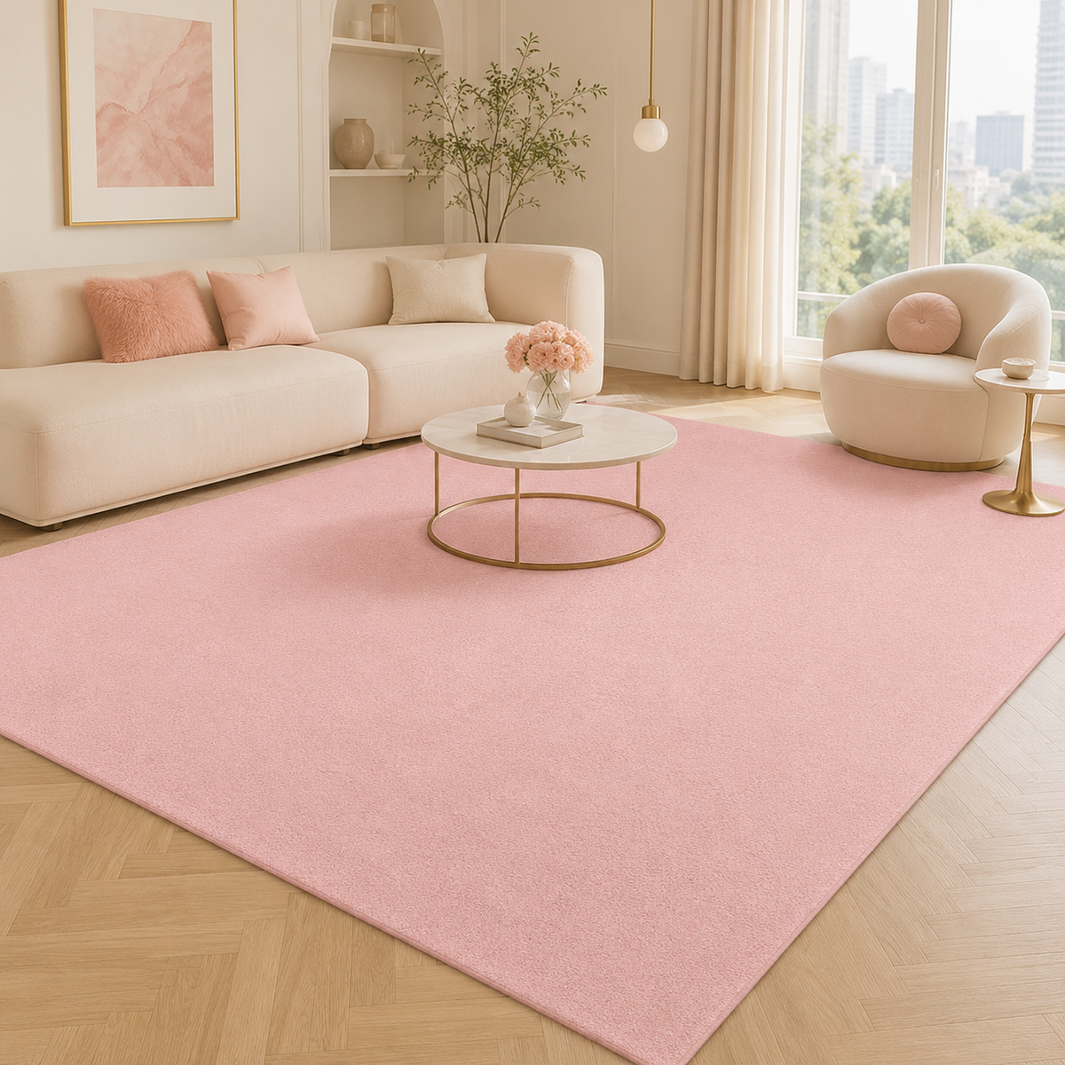 Tapis Uni Rose - Mia