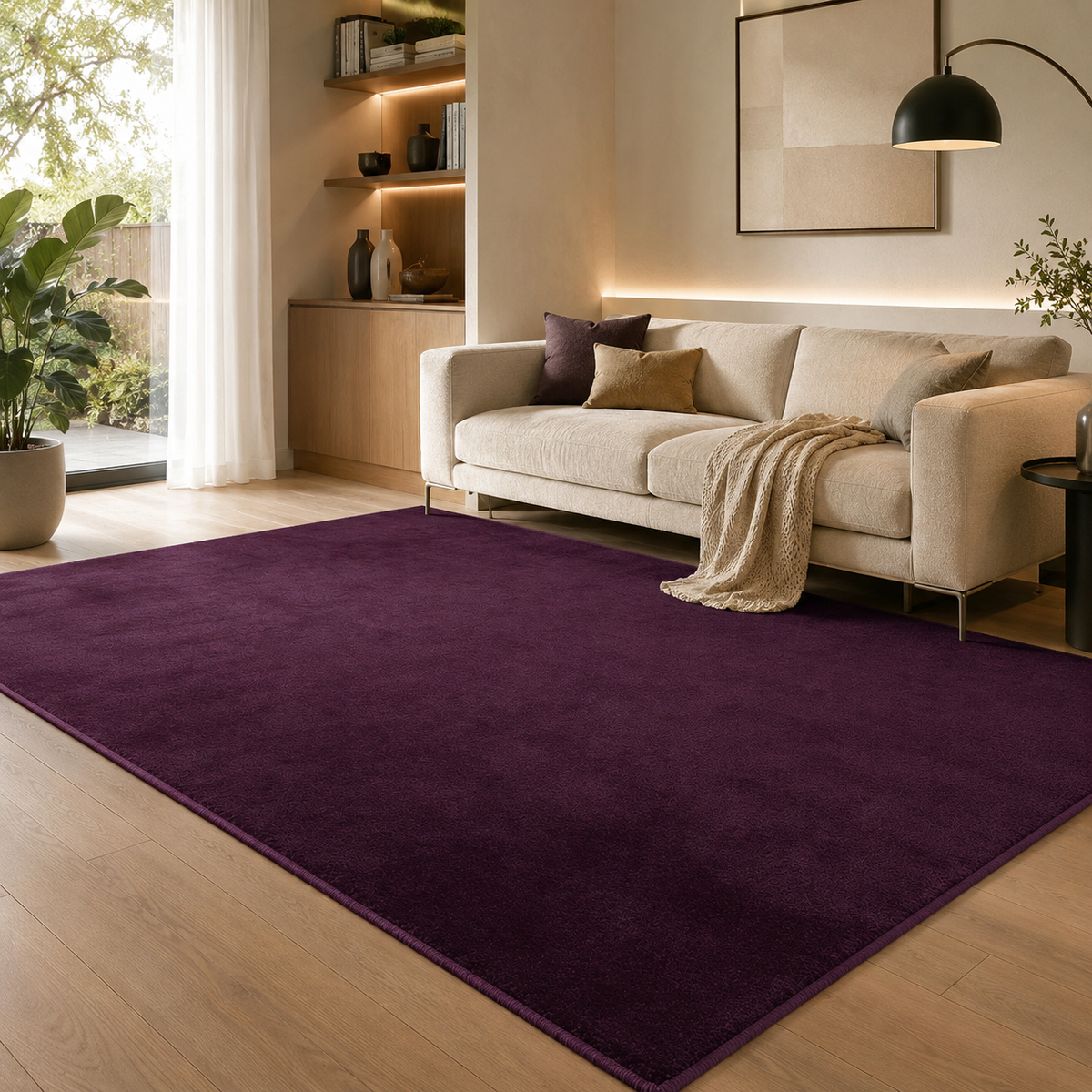 Tapis Uni Pourpre - Zayna