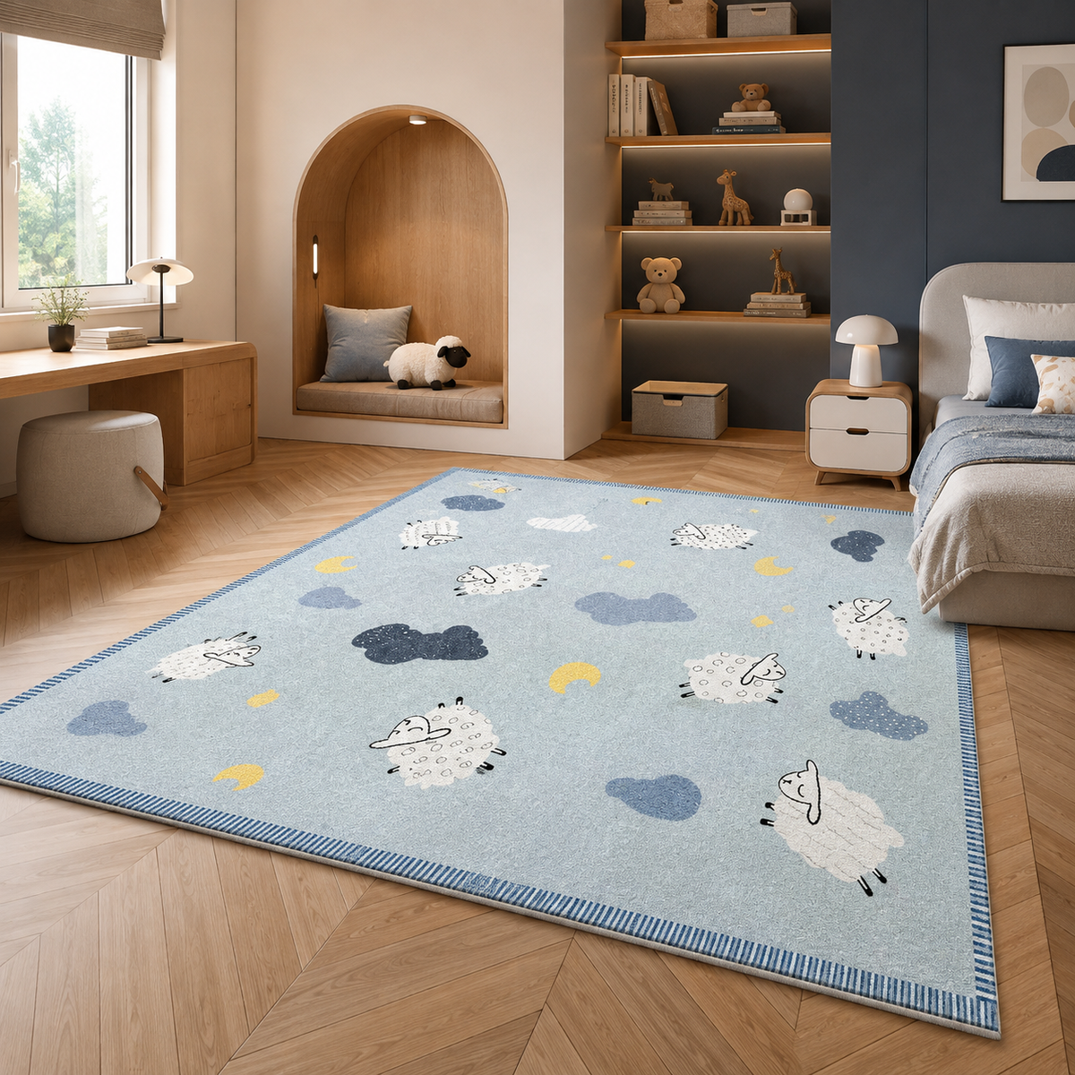 Tapis Enfant Bleu Ciel - Maloé