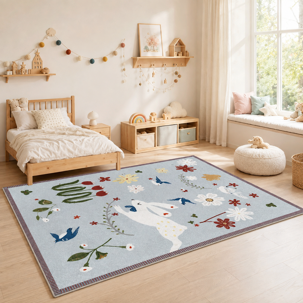 Tapis Enfant Bleu Ciel - Poppy