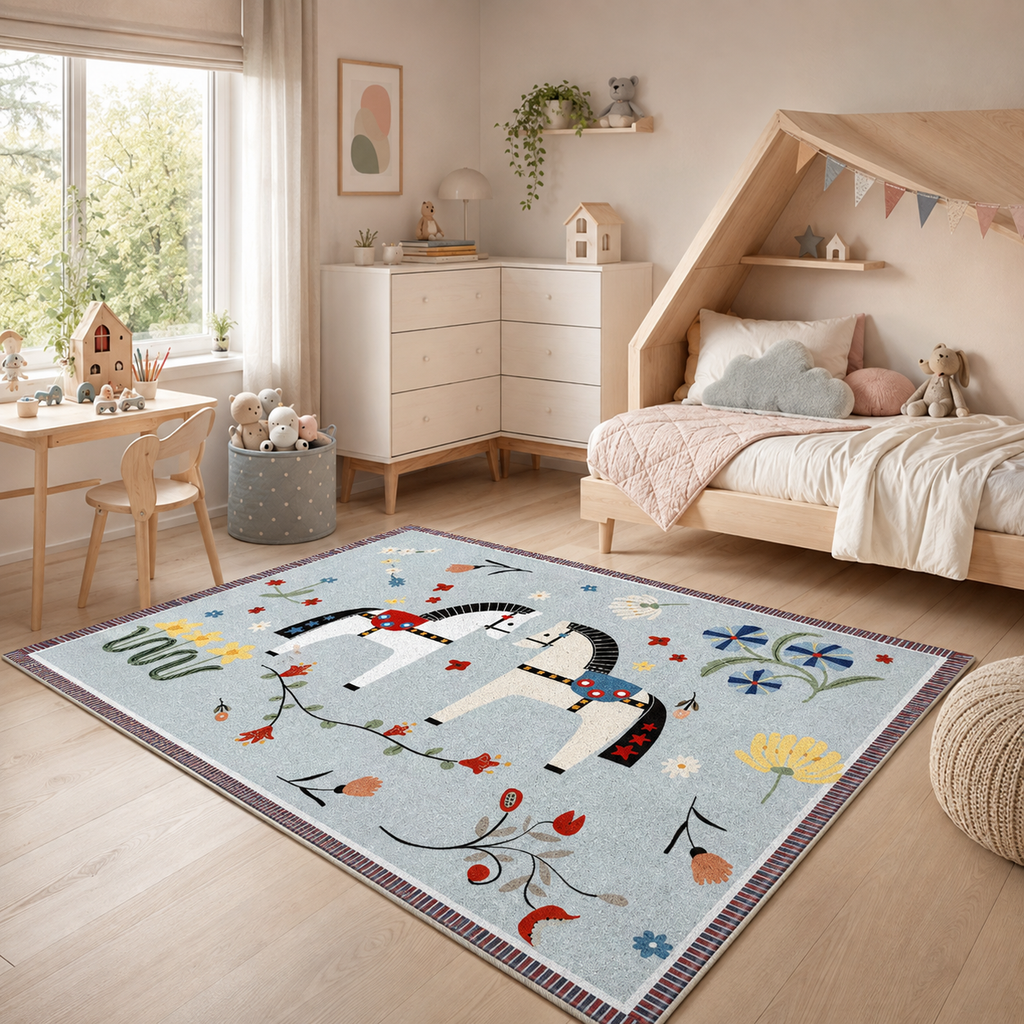 Tapis Enfant Bleu Ciel - Lila