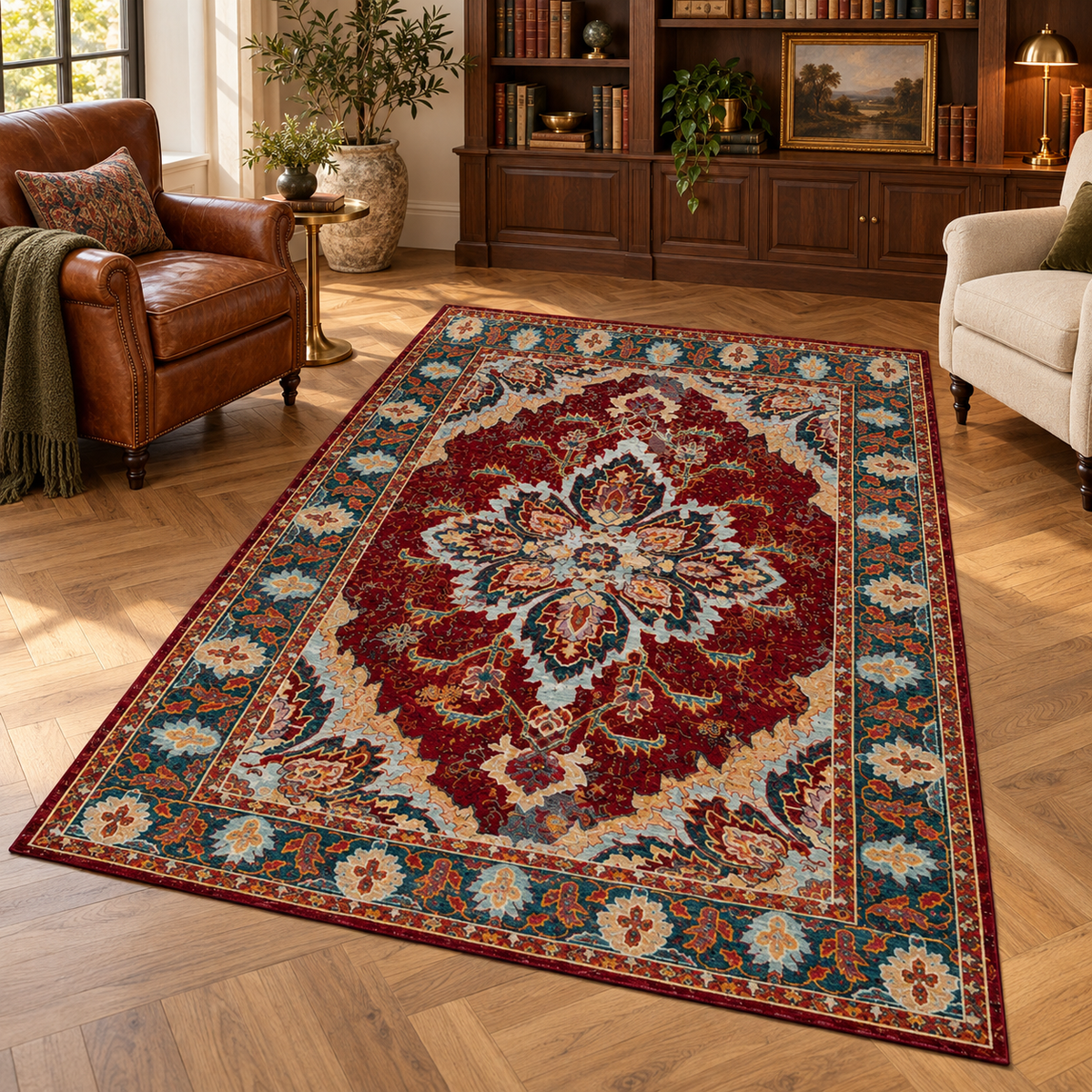 Tapis Oriental Bordeaux - Farah – vue 4