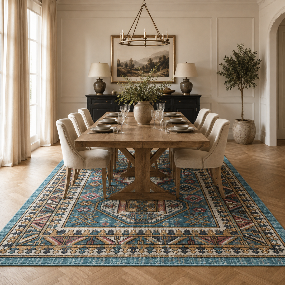 Tapis Oriental Bleu - Azur