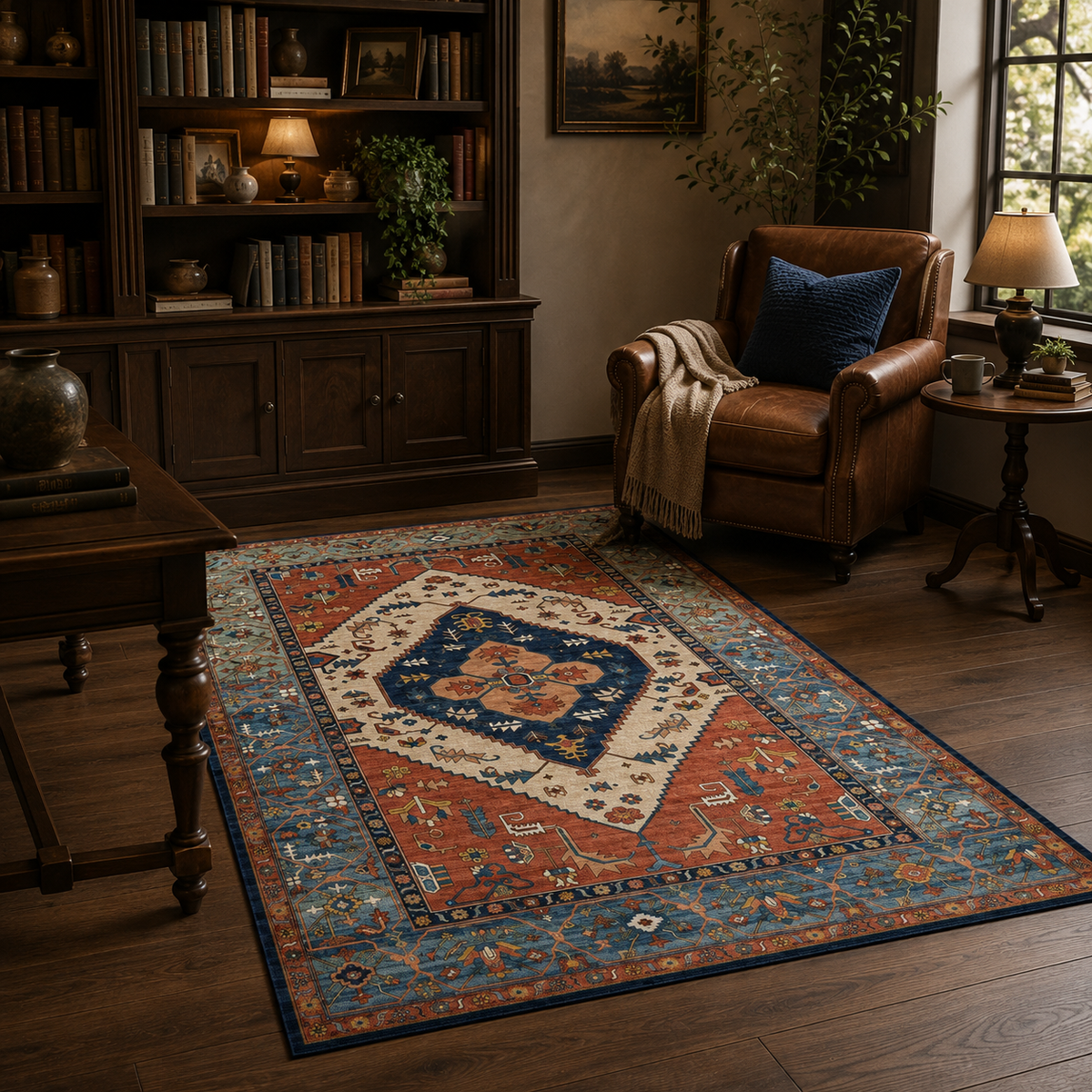 Tapis Oriental Terracotta Bleu - Rayan