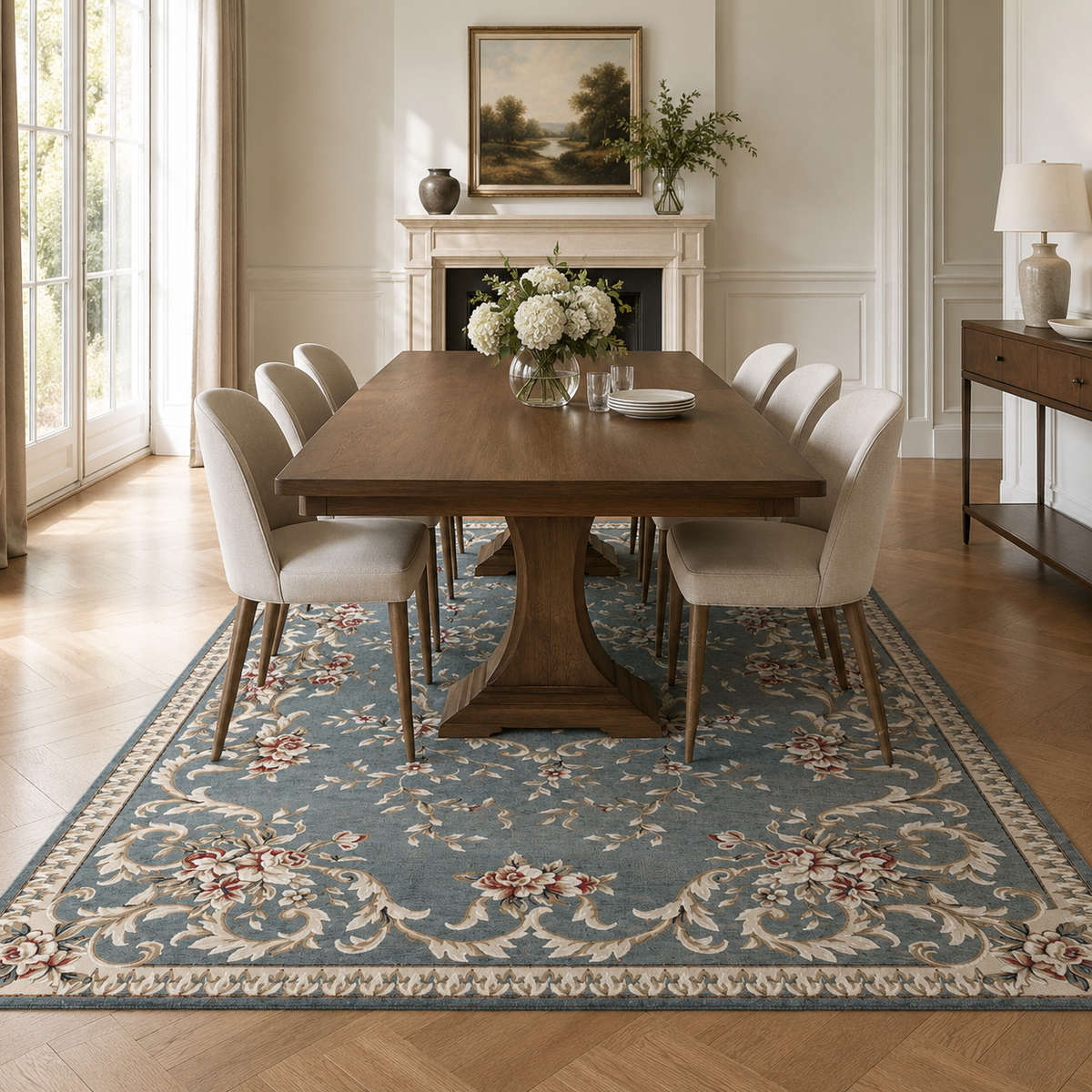 Tapis Oriental Bleu Gris - Yasmina