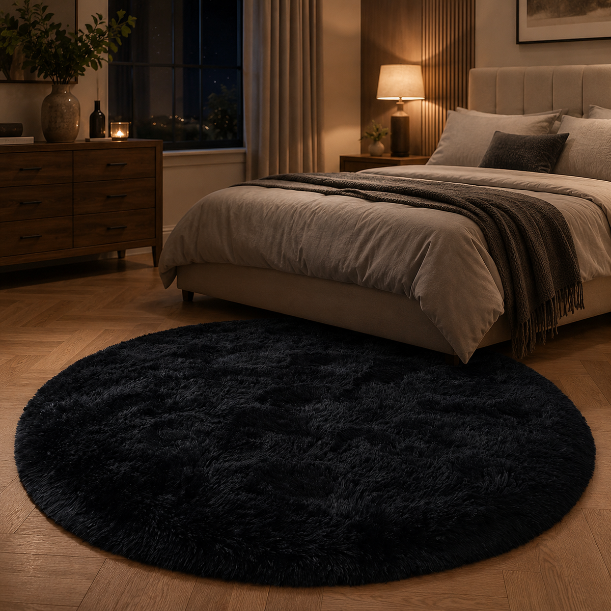 Tapis Shaggy / Poils long Rond - Noma